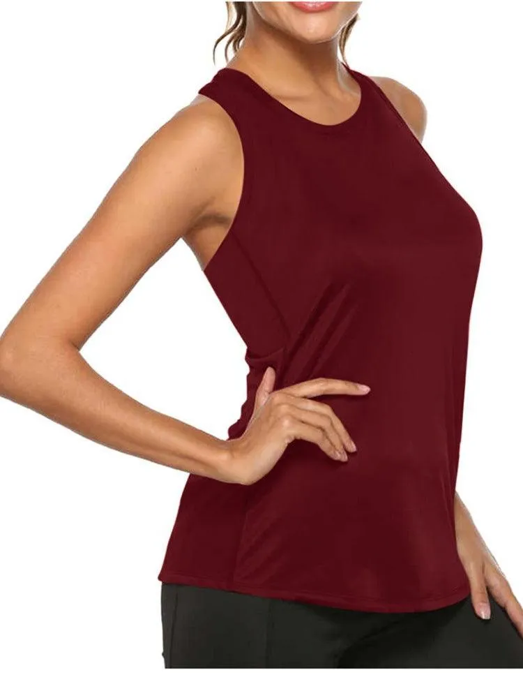 Women Sleeveless Racerback Yoga Athletic Sport Tank