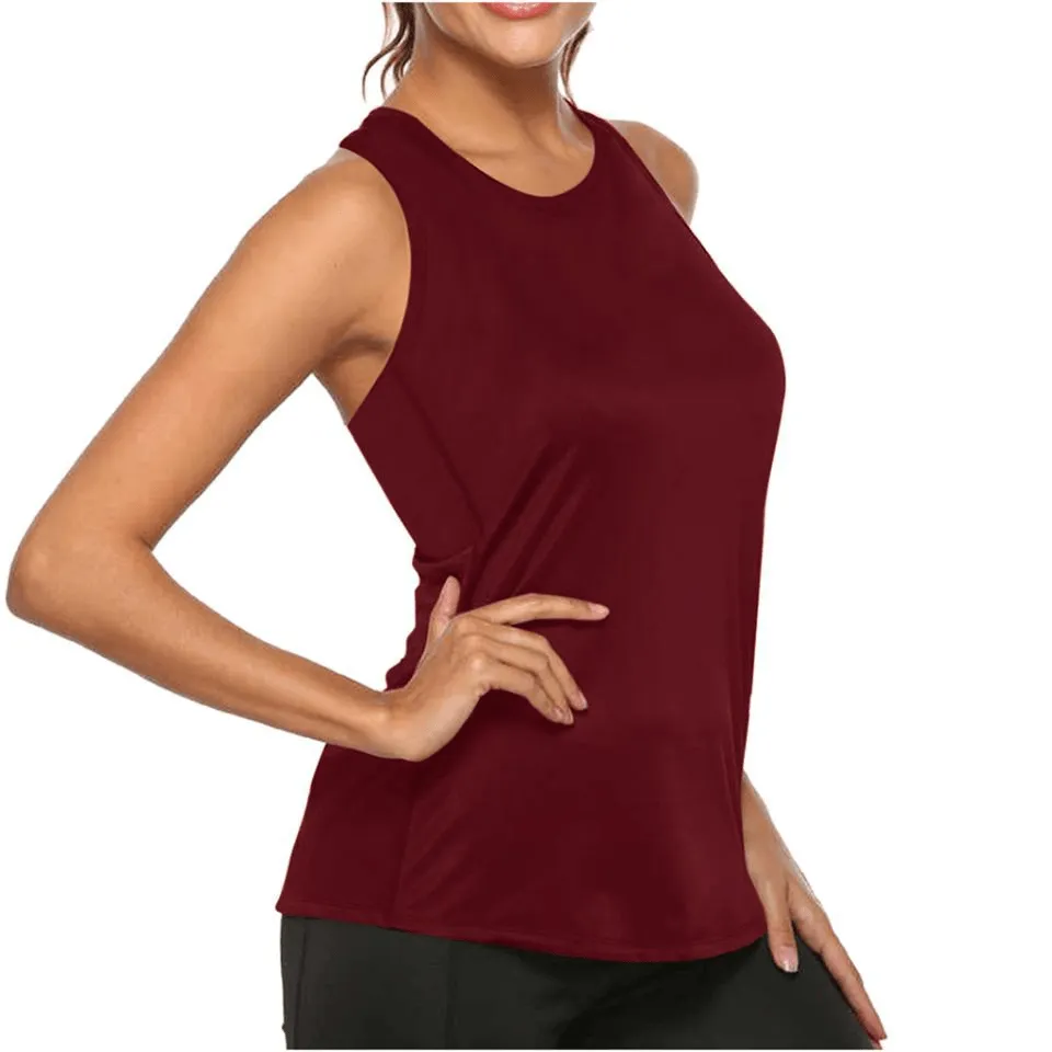 Women Sleeveless Racerback Yoga Athletic Sport Tank