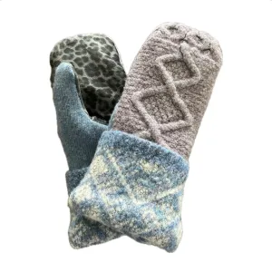 Women's Driving Mittens - lavender with Cheetah Print Micro-Suede Palm - 113