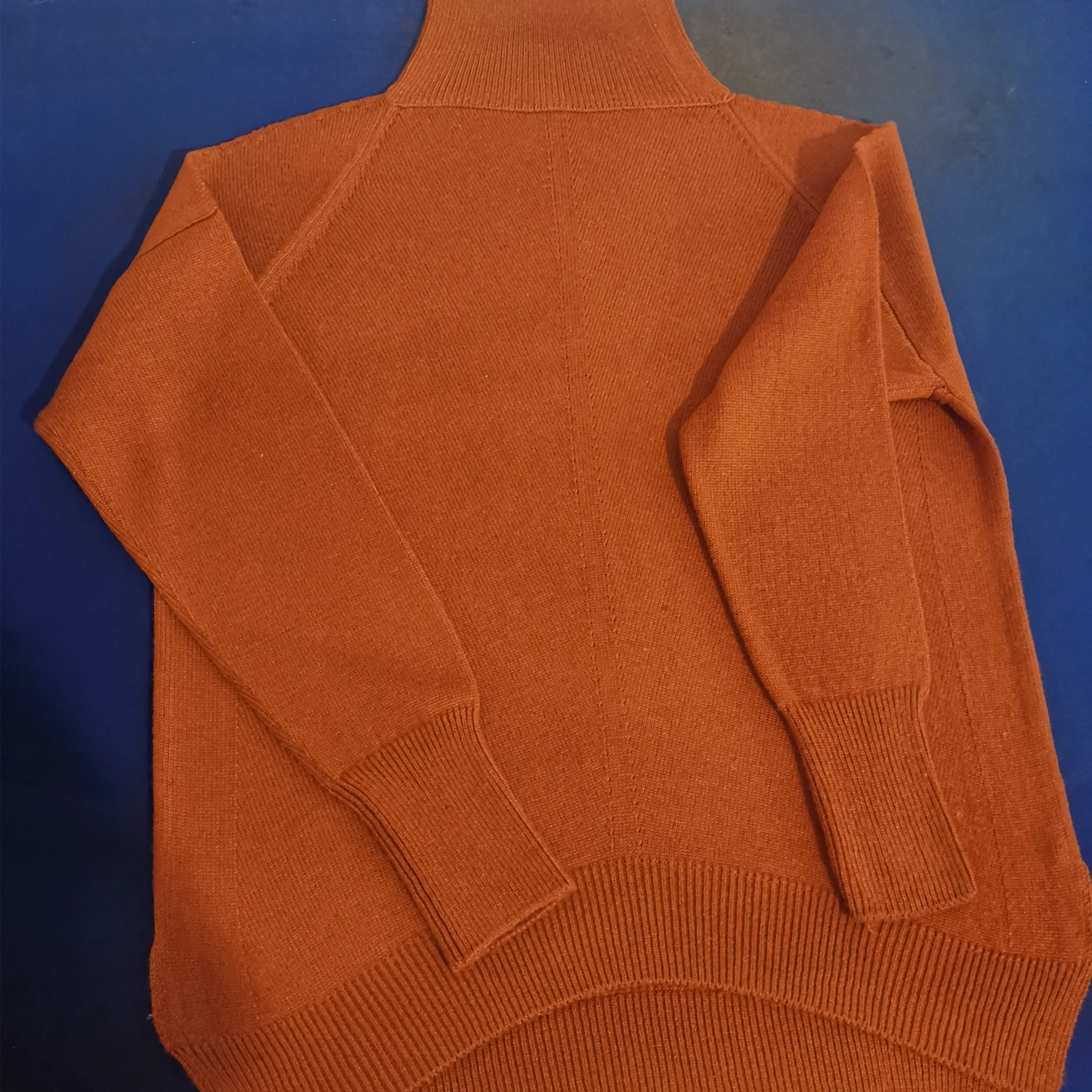 Women's High-Neck Cashmere Sweater Loose Thick Pullover Knit Sweater