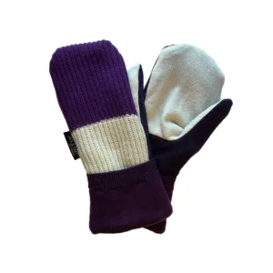 Women's Mittens - Purple & Cream - 1325 M/L