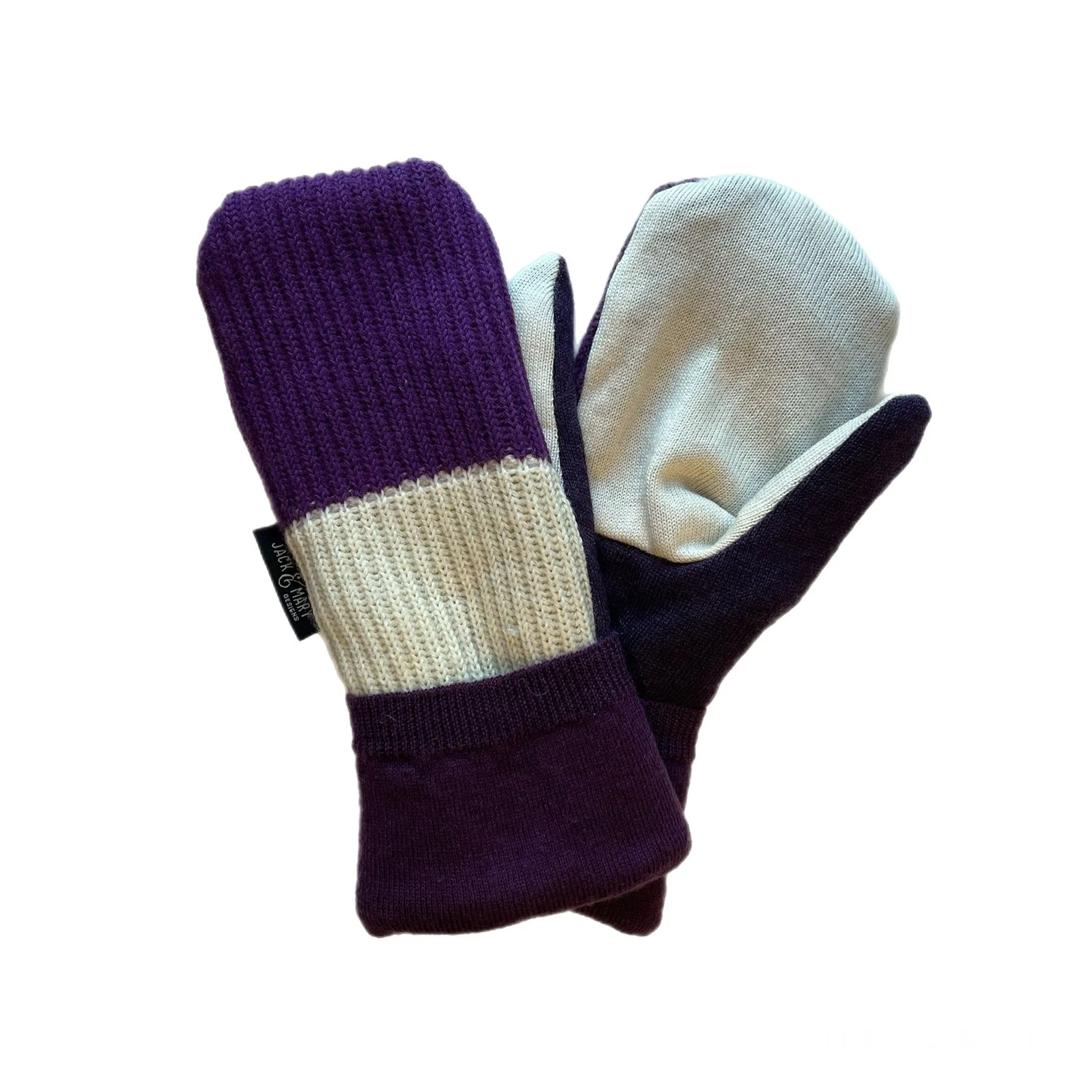 Women's Mittens - Purple & Cream - 1325 M/L