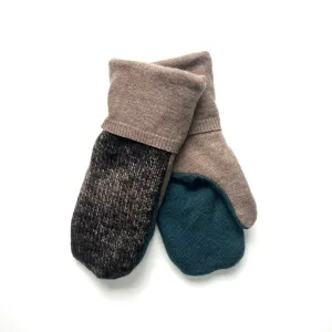 Women's Mittens - Tan & Blue - 1252 M/L