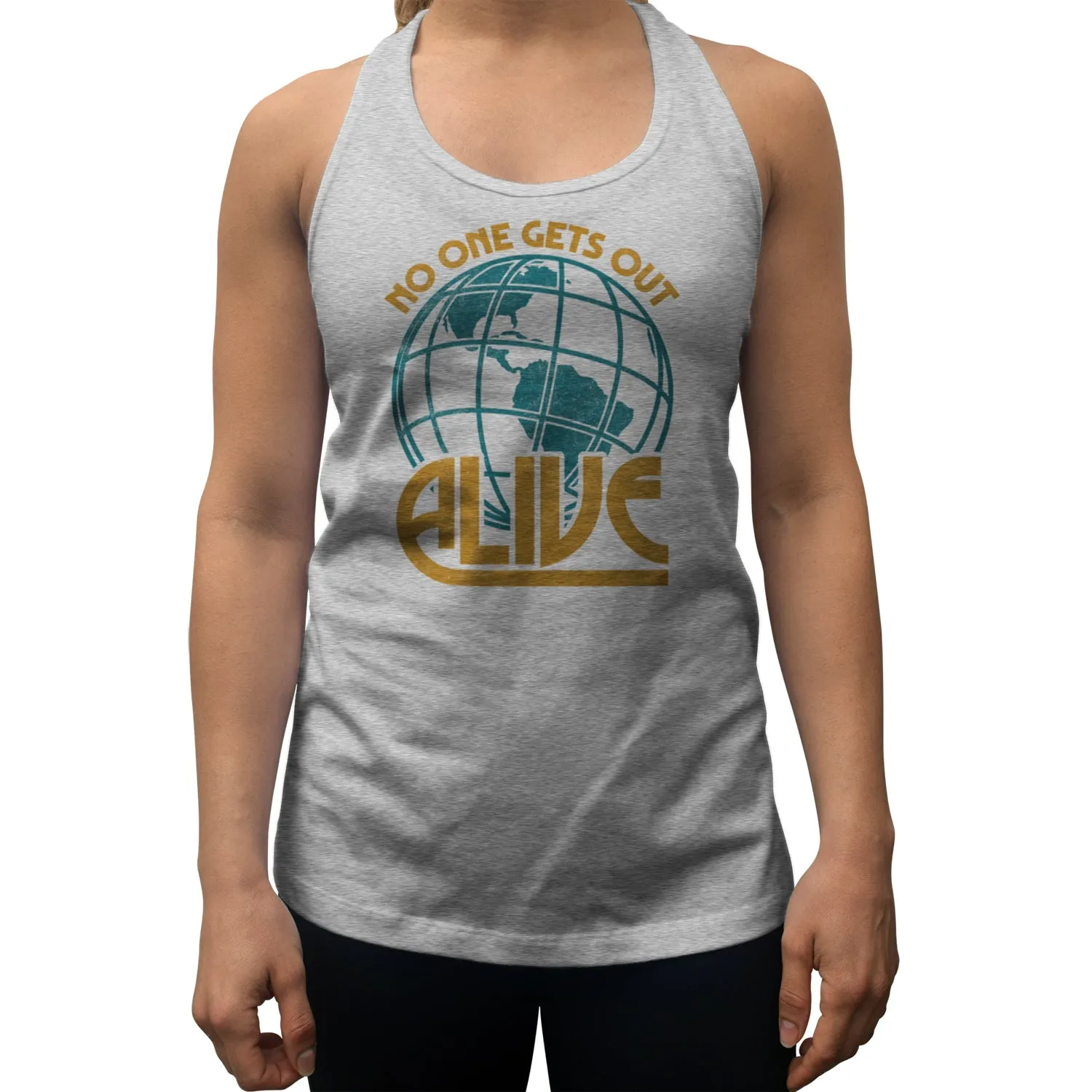 Women's No One Gets Out Alive Racerback Tank Top