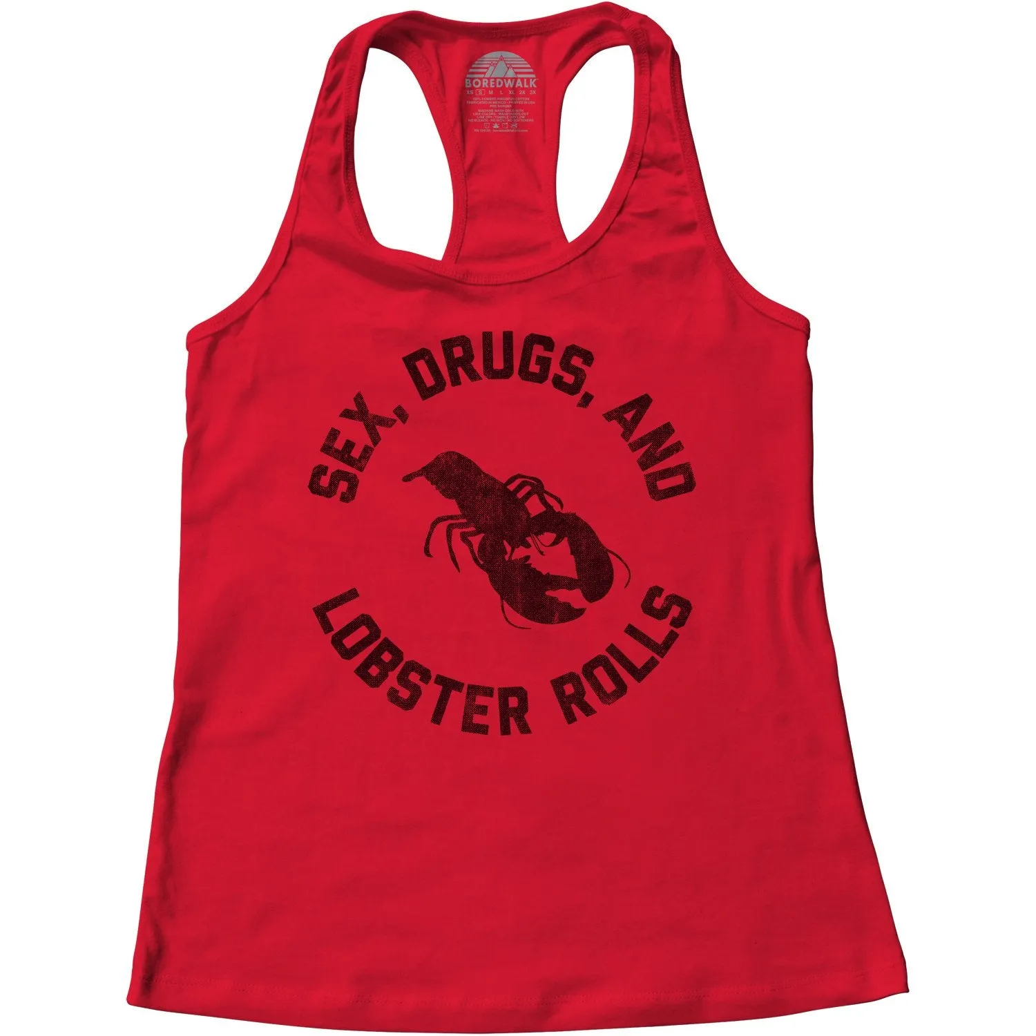 Women's Sex Drugs and Lobster Rolls Racerback Tank Top
