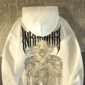 Women's Skull Print Hooded High Street Sweatshirt