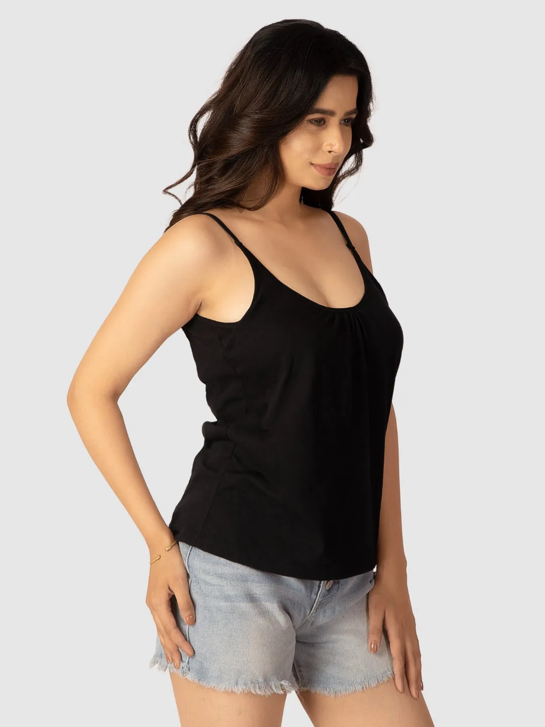 Womens Solid Padded Non Wired Casual Cami Bra
