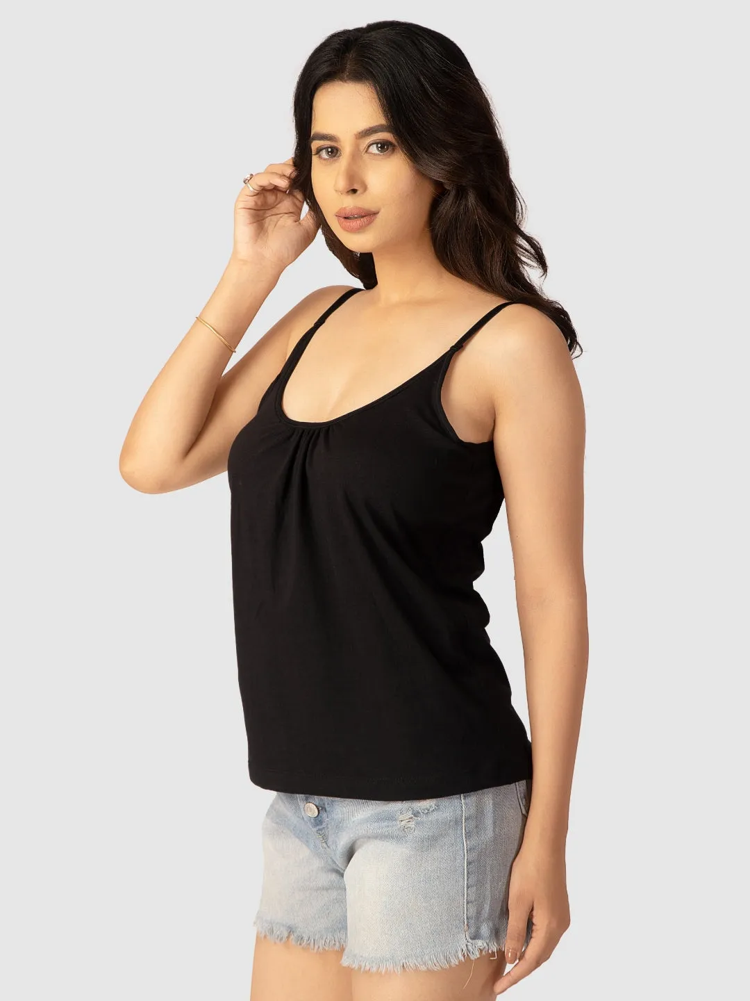 Womens Solid Padded Non Wired Casual Cami Bra