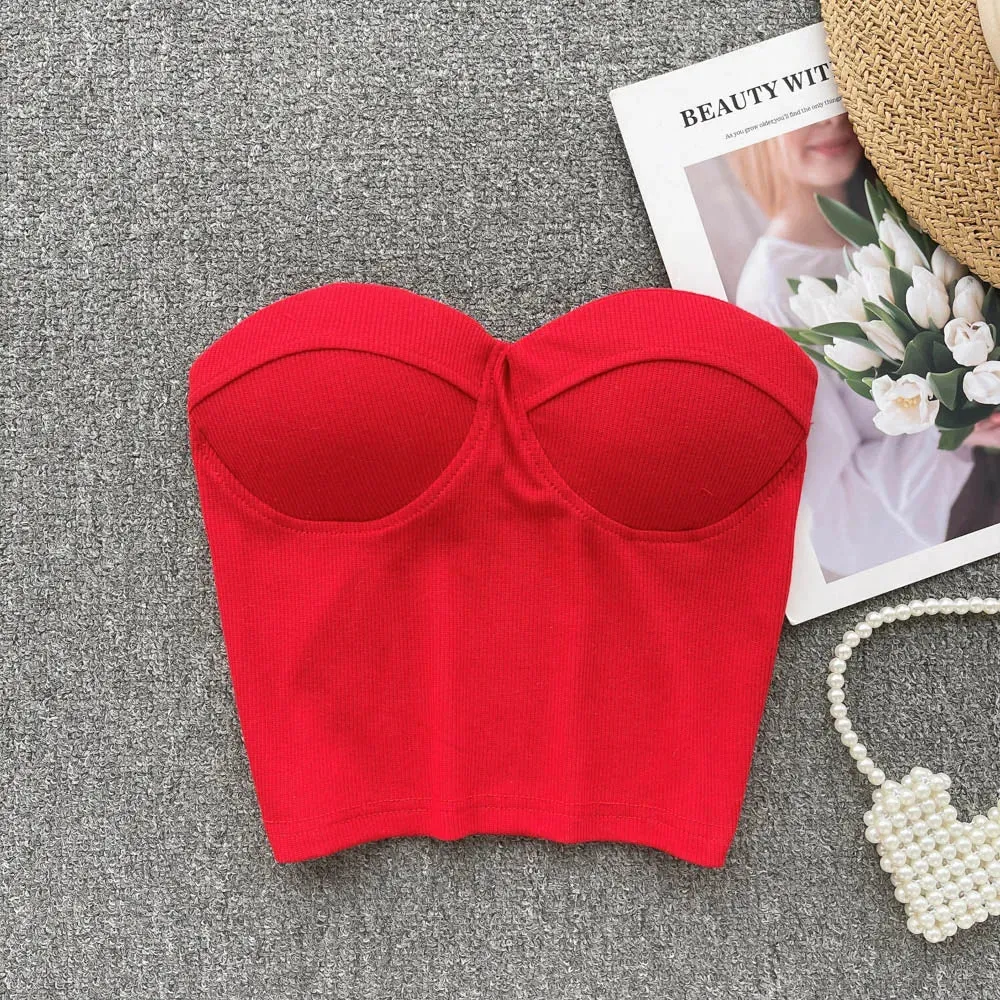 Women's Strapless Skinny Camis with Built-In Bras