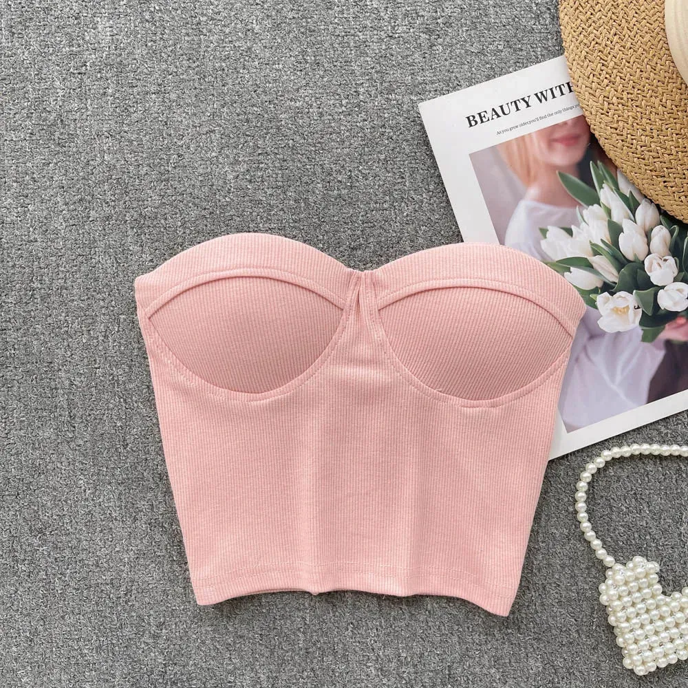 Women's Strapless Skinny Camis with Built-In Bras