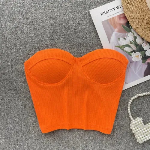 Women's Strapless Skinny Camis with Built-In Bras