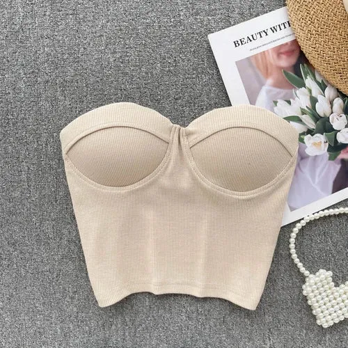 Women's Strapless Skinny Camis with Built-In Bras