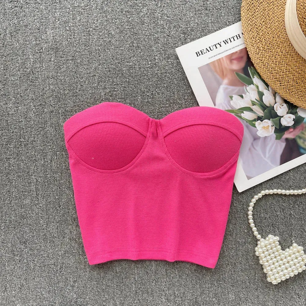 Women's Strapless Skinny Camis with Built-In Bras