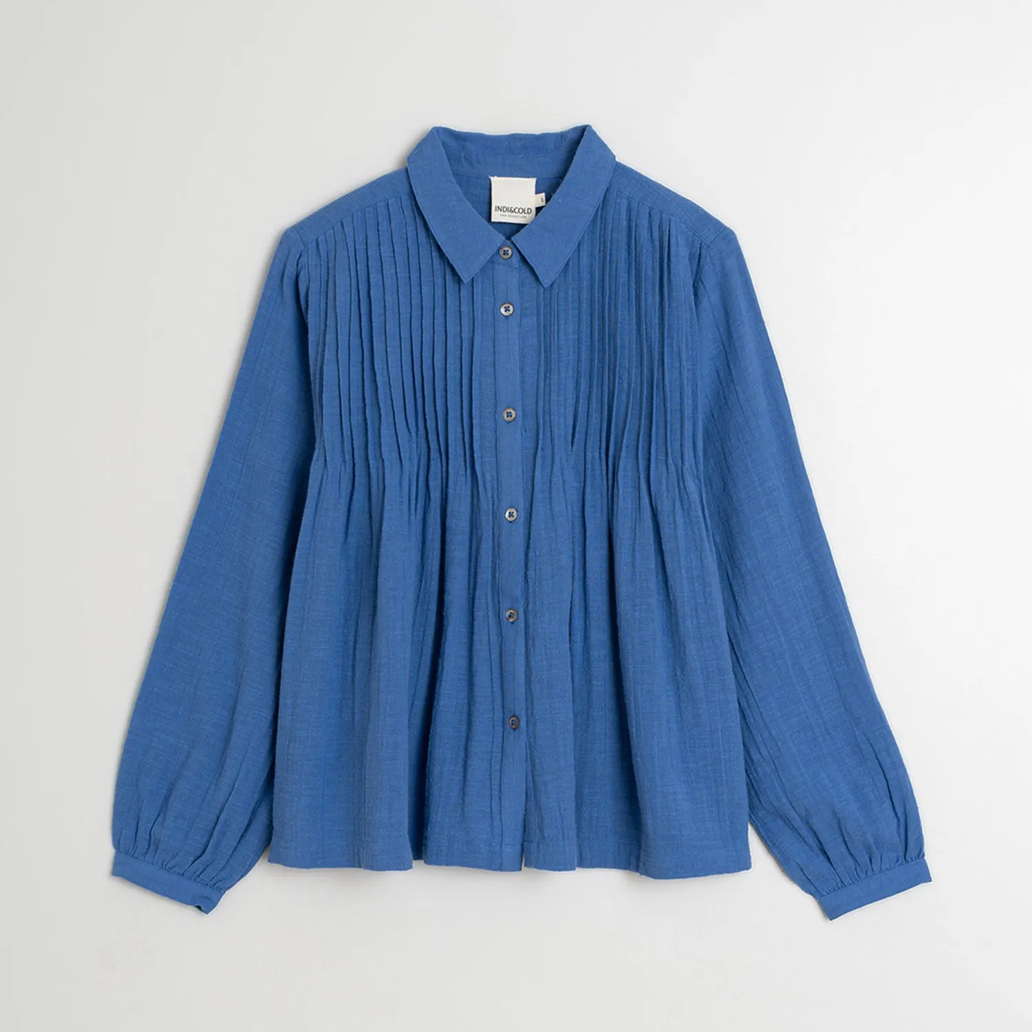 Women's Textured Cotton Leah Blouse - Azul Klein