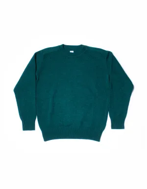 WOOL CREW NECK SWEATER - GREEN