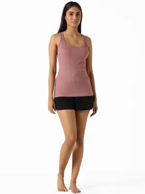 Wunderlove Rose Taupe Cotton-Blend Ribbed Slim-Fit Camisole