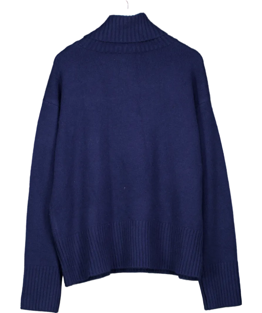 Wyse Blue Nadia Super soft Cashmere/Wool Blend Funnel Neck Jumper UK XL