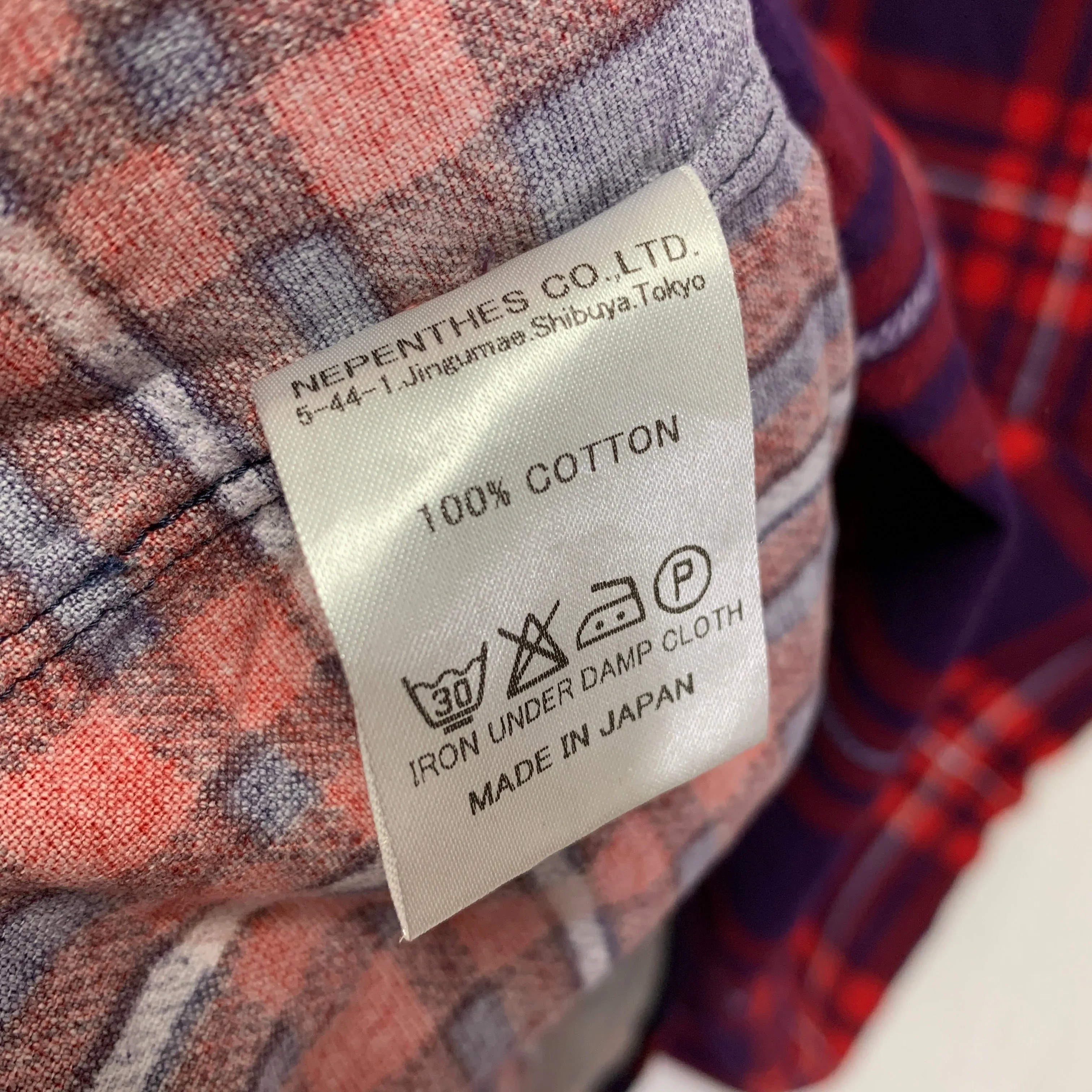 [XS] Needles Unfinished Frayed Bottom Flannel BD Shirt Red