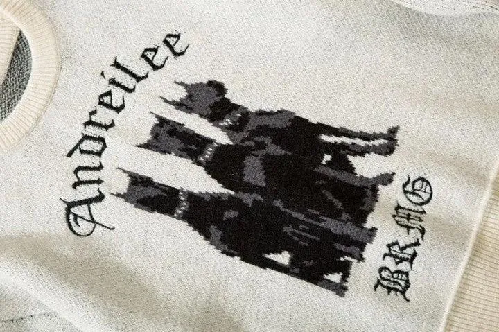 Y2K Knitted Doberman Dog Sweaters