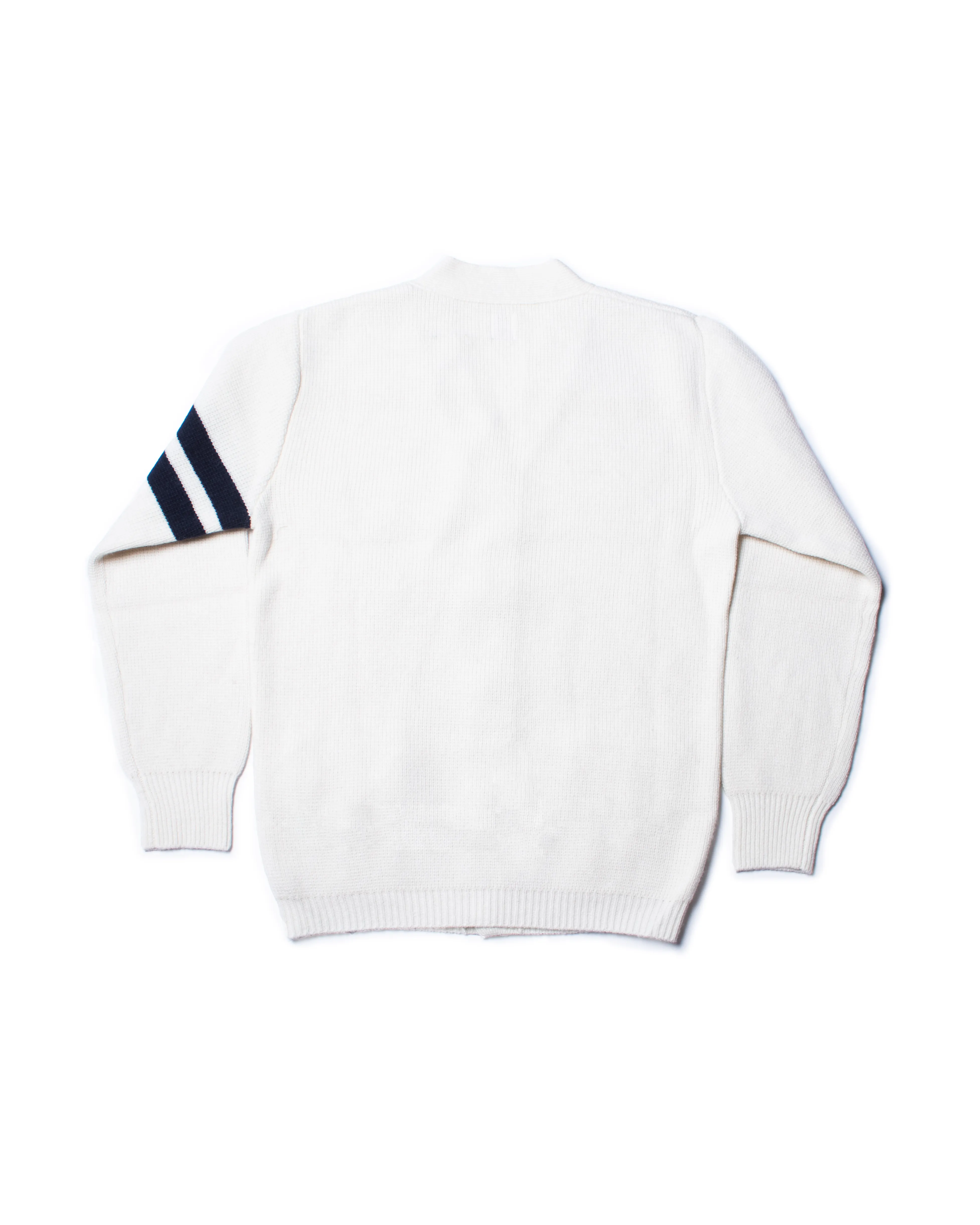 YALE WOOL VARSITY CARDIGAN - WHITE