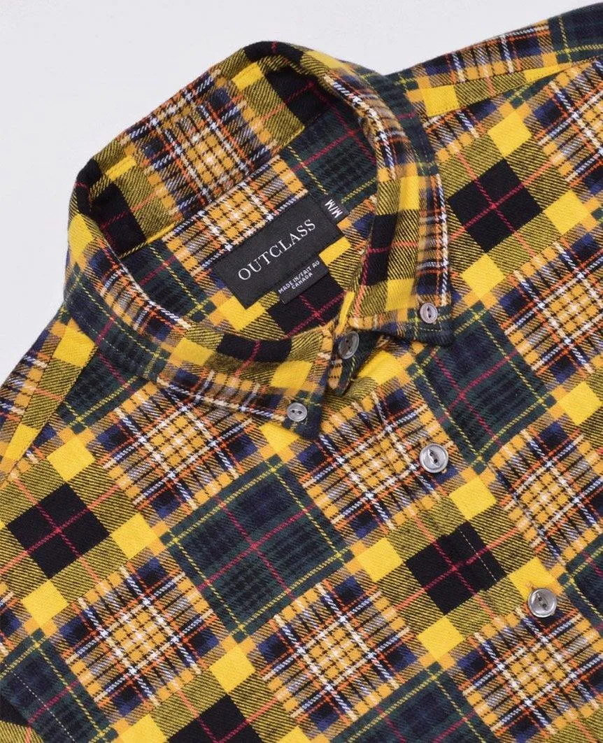 Yellow Patchwork Blanket Flannel Shirt