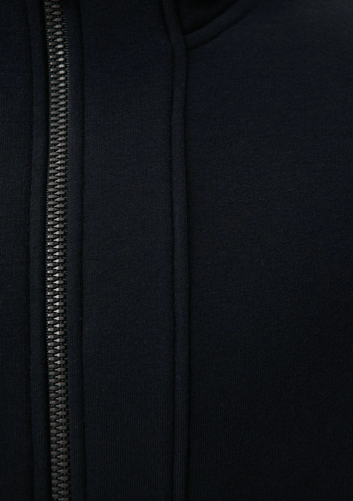 Zip Up Black Hooded Sweatshirt