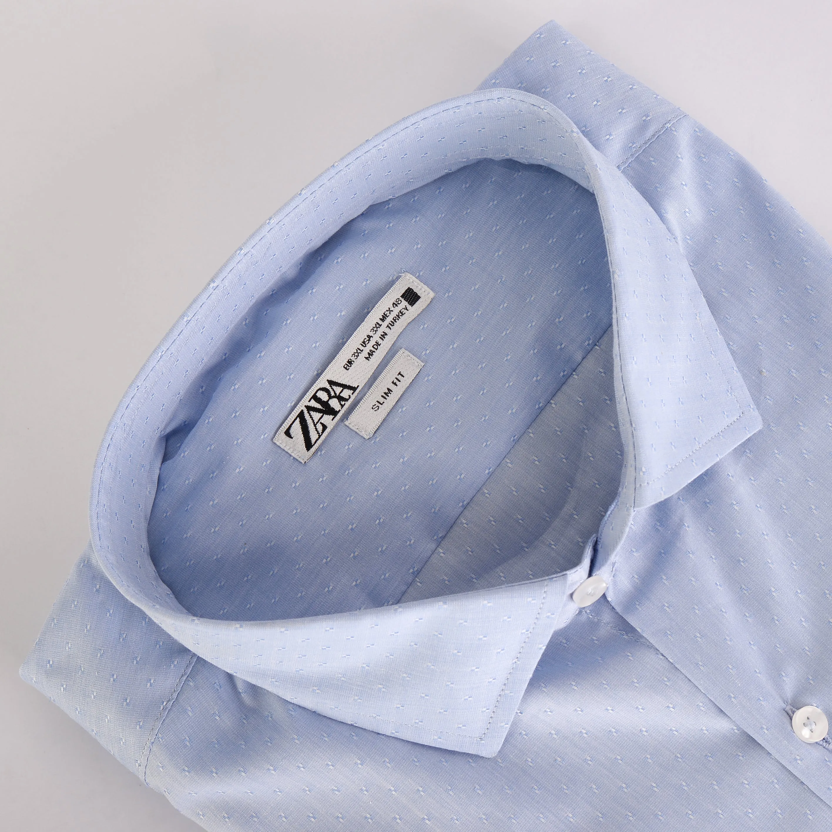 ZR Sky Blue Textured Shirt